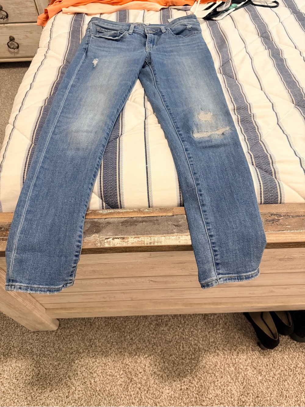 Classic Blue Distressed Women’s Jeans